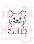 Corgi Sentado com Osso