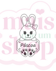 Coelha com Placa Páscoa