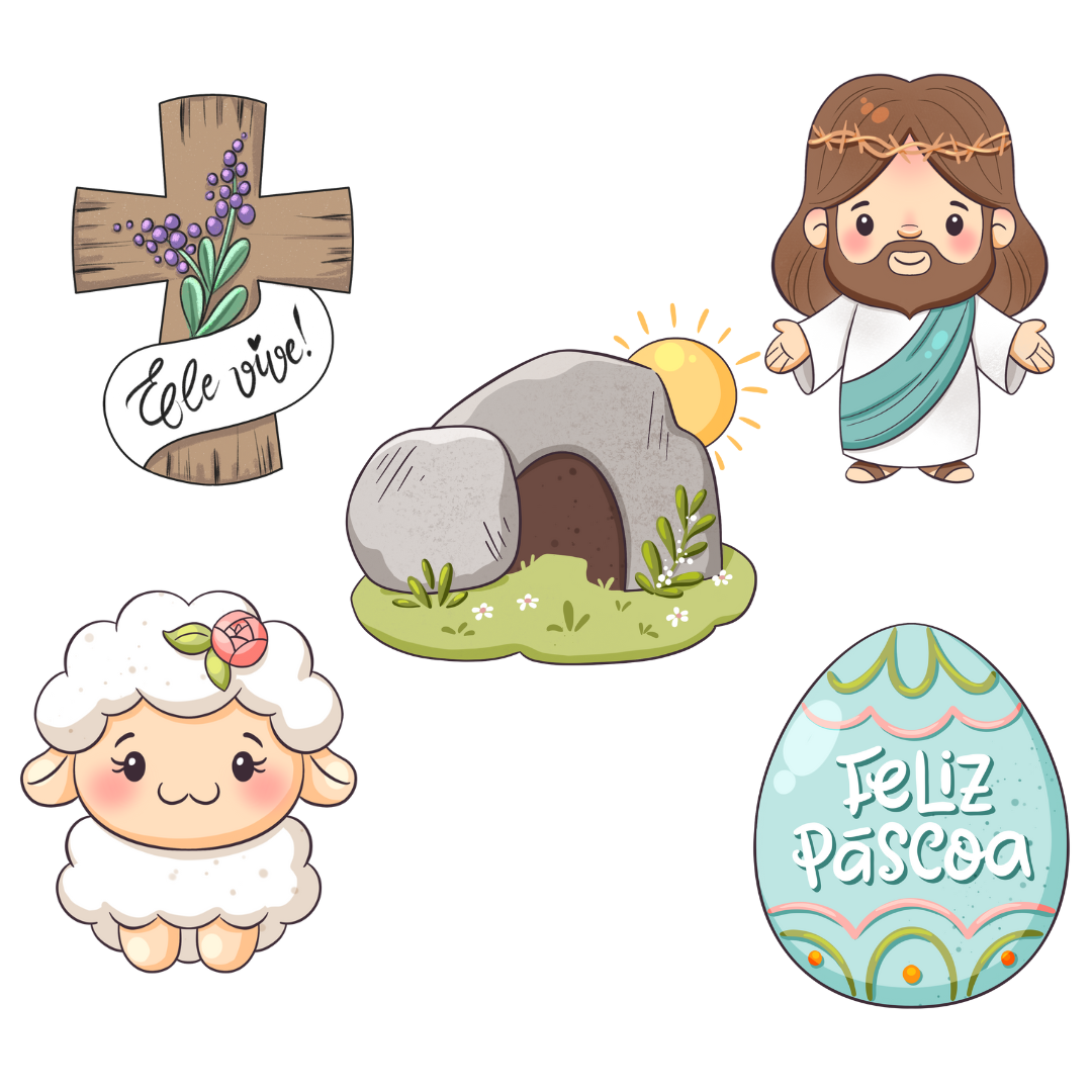 Kit de 5 Mini Cortadores - Páscoa Cristã - foto 1