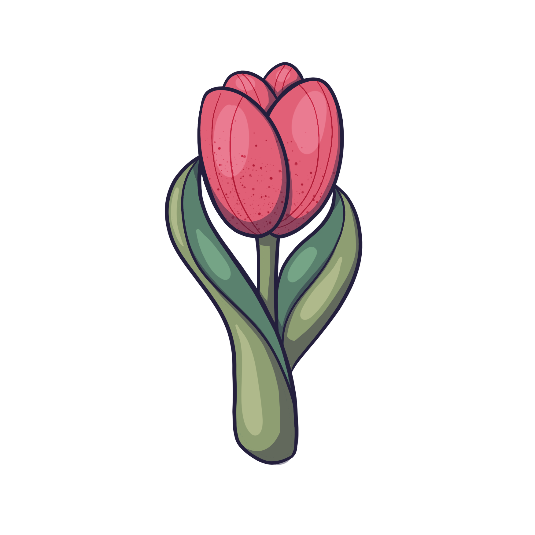 Flor Tulipa com cabo - foto 1
