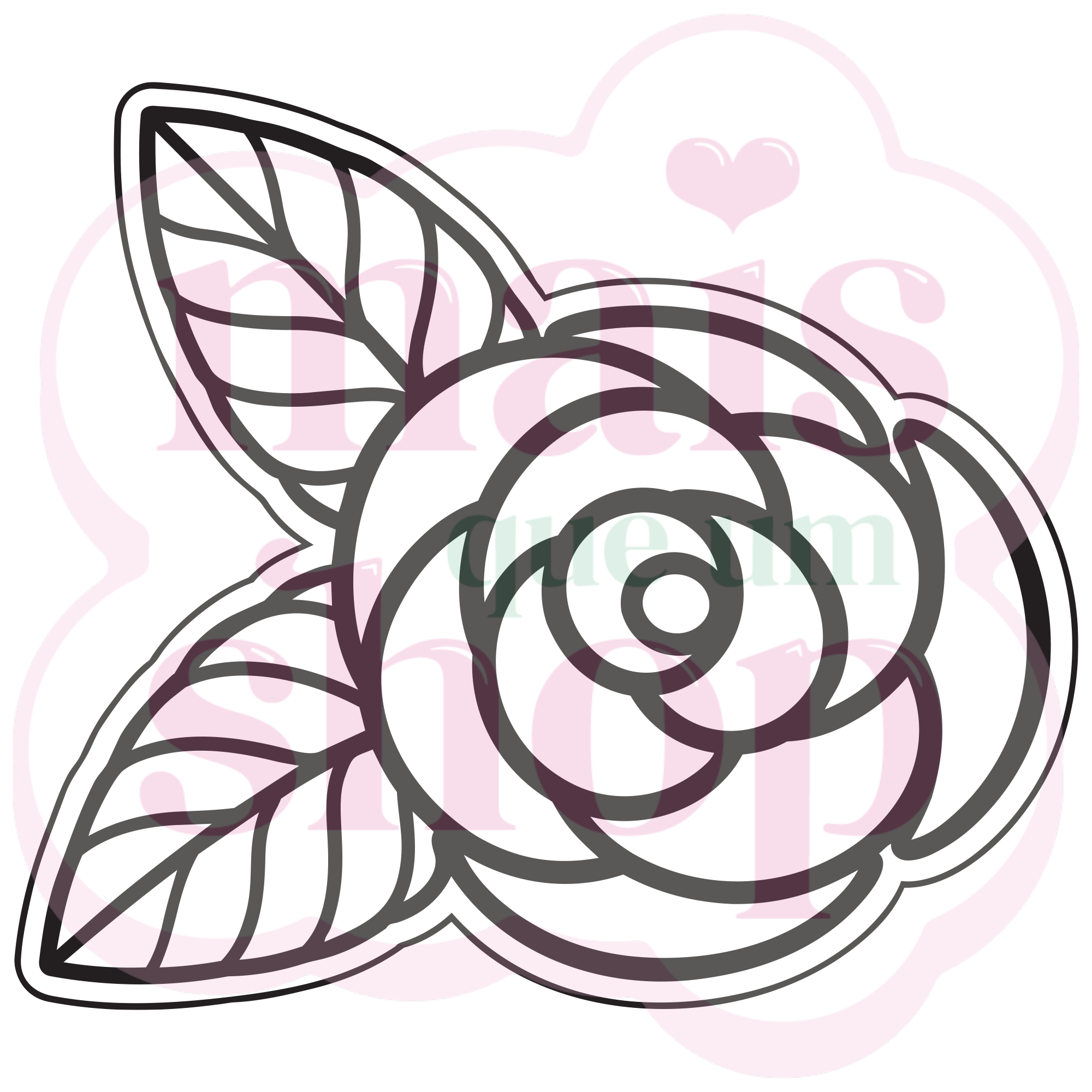 Rosa com Folhas