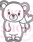 Urso Segurando Balão de Coração