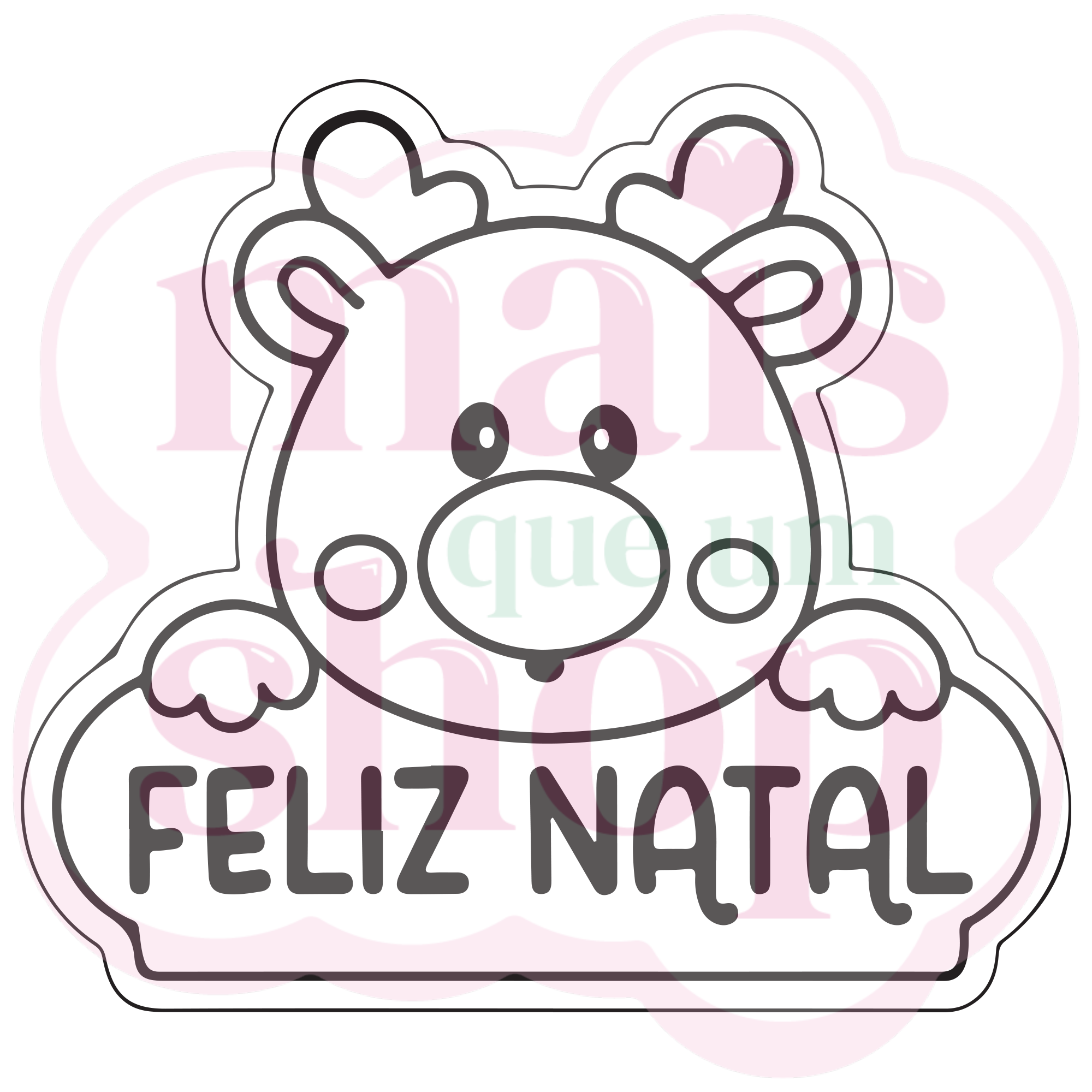 Rena com Placa Feliz Natal