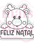Rena com Placa Feliz Natal